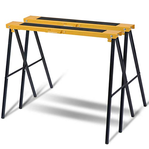 2 Pack Heavy Duty Saw Horse Steel Folding Legs Sawhorse 275 lbs Capacity Each