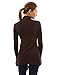 PattyBoutik Women Ribbed Cascading Open Cardigan (Dark Brown Large)