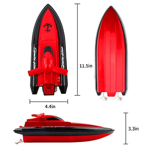 ERollDeep RC Boat Remote Control Boats for Kids,2.4GHz High Speed Remote Control Racing Boat for Pools Lakes Outdoor-Red(Only Works in Water)