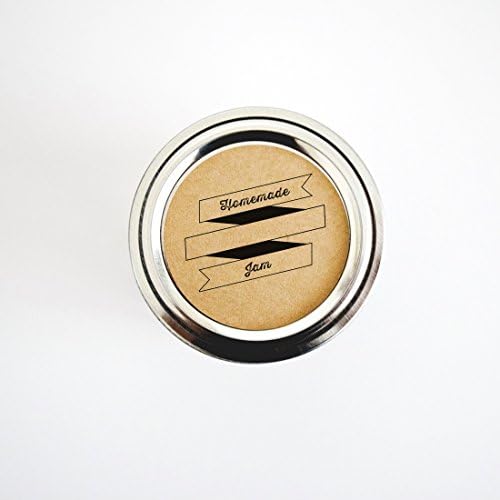 Homemade Jam Jar Labels with Retro Ribbon by Once Upon Supplies, Minimalist Design with Space for Writing in Jam Flavor, Ideal for Homemade Gifts or Party Favors, 2 Inches, 40 Labels