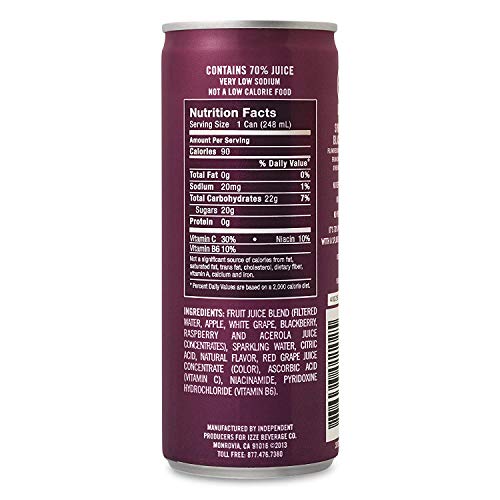 IZZE Sparkling Juice, Blackberry, 8.4 oz Cans, 4 Count