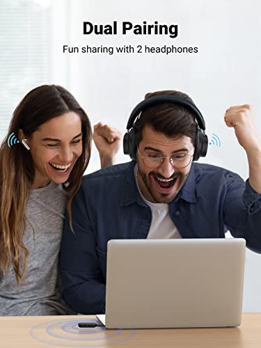 UGREEN Bluetooth 5.4 Transmitter and Receiver for Car TV Airplane, 2 in 1 Wireless 3.5mm Bluetooth Aux Adapter, Dual Devices Paired, Compatible with Car TV Airplane Home Stereo Headphones and More