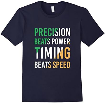 Mens Precision Beats Power Timing Beats Speed T-Shirt Medium Navy