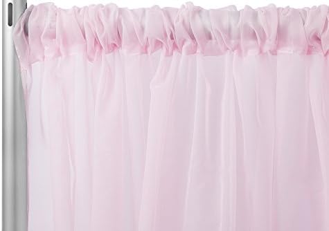Sheer Voile 12ft H x 118" W drape/backdrop - Pink