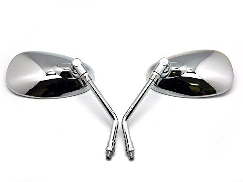 MOTORCYCLE CHROME CUSTOM REARVIEW SIDE MIRRORS 10MM ADAPTER MOUNT FOR KAWASAKI VULCAN VN BN EN ZN 400 500 550 600 650 750 800 1000 1300 1400 1600 VOYAGER CRUISER