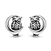 Chuvora 925 Sterling Silver 13 mm Midnight Wisdom Owl On A Crescent Moon Symbol Post Stud Earrings for Women