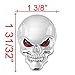 3D Chrome Skull Red Eyes Metal Decal Emblem Sticker Fairing Custom Motorcycle Cruiser Sport Bike