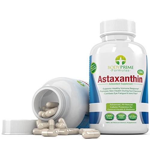 Pure Astaxanthin Extract ★ Highest Pharmaceutical Grade 12mg per Capsule ★ Powerful Carotenoid