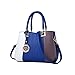 Artliving Women Patchwork PU Leather Shoulder Bags Top-Handle Handbag Crossbody Bag White Blue...