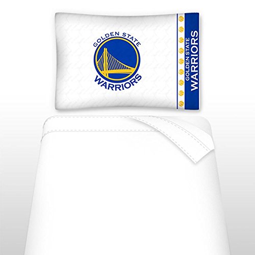 NBA Golden State Warriors Micro Fiber Sheet Set, Twin, White