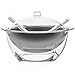 Jumbl Stainless Steel Salad Bowl Serve-Cilled Set Dome Lid & Serving Utensils,Silver