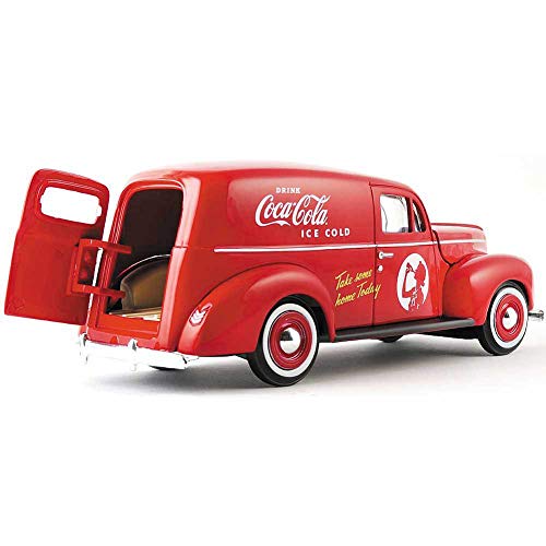 Diecast Car & Display Case Package - 1940 Ford Sedan Delivery Van, Coca-Cola - Motorcity Classics 424194 - 1/24 Scale Diecast Model Toy Car w/Display Case