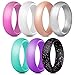 ThunderFit Women’s Silicone Engagement Rings, 5.5mm Wide, 2mm Thick, Wedding Rubber Bands, Variety Multipack 1-12