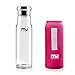 MIU COLOR 18.5 oz Glass Water Bottle - Eco-Friendly Borosilicate, BPA, PVC and Lead Free, with Portable Nylon Sleeve, Bottle Brush, Healthy for Outdoor, Running, Bike, Car