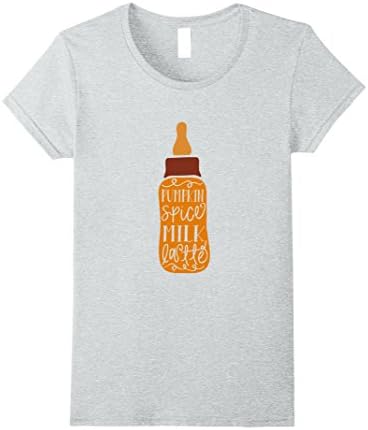 Womens Pumpkin Spice Milk Latte Baby Bottle Shirt Pregnant Mom Gift Large Heather Grey