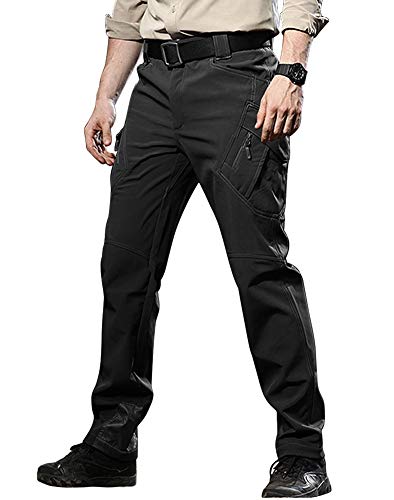 TACVASEN Men's Ski Water Repellent Softshell Fleece Lined Hiking Pants Tactical Trousers