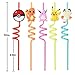 Party Supplies Drinking Plastic Straws Reusable for Kids Birthday Favors with Cleaning Brush