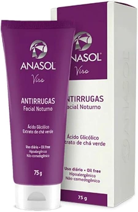 Creme Facial Antirrugas Noturno Com Acido Glicolico 75g - Anasol Viso 