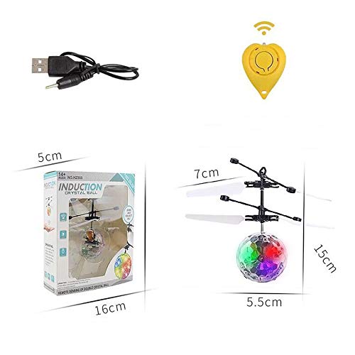 RC Flying Ball Toys Infrared Induction Drone Hand Control Helicopter with Shining LED Lights Disco USB Rechargeable Fun Novelty Toys for Kids Teenagers Indoor and Outdoor Games