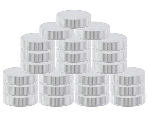 Pinnacle Mercantile Plastic Mason Jar Regular Mouth Screw-On White Lids-24 Pack-Standard Size Jar Storage Caps-BPA Free - Made in USA