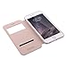 Nouske iPhone 6/6S Smart Touch Case S-View Window Flip Cover/Magnetic Closure/Stand/TPU bumper/360 protection, Gold