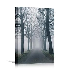 signwin Canvas Wall Art Foggy Trees Cool Dramatic...
