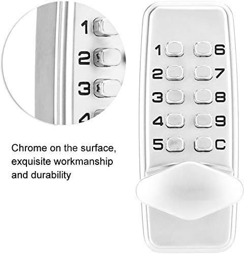 Mechanical Keyless Entry Door Lock With Digital Code Keypad, Indoor Outdoor Password Security Deadbolt and Handle - Image 4