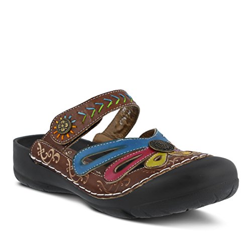 L'artiste by Spring Step Women's Copa Flat Sandal, Brown/Multi, 35 EU/5 M US