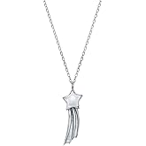 Sterling Silver Shooting Star Pendant Necklace, 18"