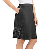 Collections Etc Women's Cargo Skort with Elasticized Waist, Black, Medium