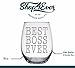 Shop4Ever Best Boss Ever Laser Engraved Stemless Wine Glass