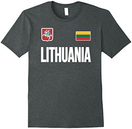 Men's LITHUANIA T-shirt Lithuanian Flag Lietuva Souvenir Travel Medium Dark Heather