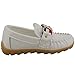 DADAWEN Boy's Girl's Classic Slip-on Loafers Oxford Flat Shoes White US Size 9 M Toddler