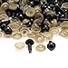 JETEHO 100 pcs Plastic Safety Eyes Solid Black Eyes with Washers for Bear Doll Puppet Plush Animal (10mm)