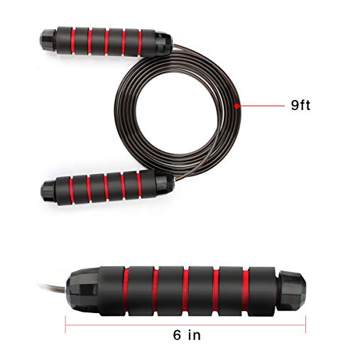 YeeSite-Skipping-Rope-Ball-Bearings-Tangle-Free-Jump-Rope-with-Memory-Foam-Handles-Adjustable-Jumping-Rope-for-Aerobic-Exercise-Fitness-Gym-Strength-Training-2-Pack