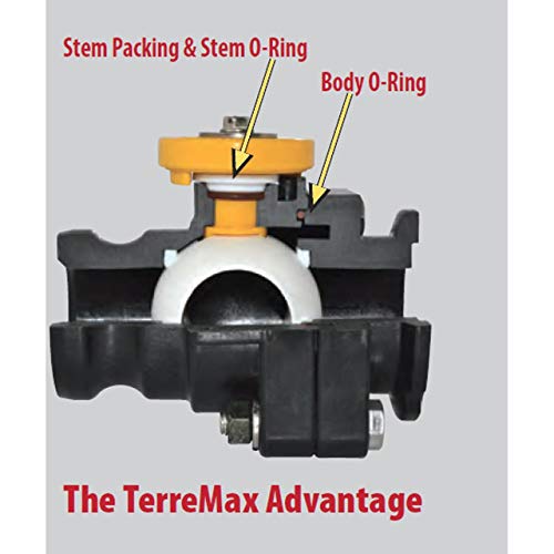 TerreMax VSMT200CFY VS Manifold Flange Valve 2 In. Flange X 2 In. NPT, Polypropylene Ball