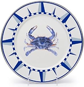 Golden Rabbit Enamelware, 4pc Dinner Plate Set, Blue Crab, 10½ inch Dinner Plate