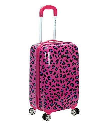 Rockland Safari Valise Rigide à roulettes pivotantes, Léopard Magenta, Taille Unique, Safari Valise Rigide à roulettes pivotantes