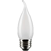 Satco S21853 5.5 Watt CA10 LED Bulb, Frosted, Medium Base, 2700K, 500 Lumens, 120 Volt, 2-Pack