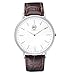 AIBI Men's Watch Brown Genuine Leather 3ATM Waterproof White Case Analog Quartz Dress Watch for Men
