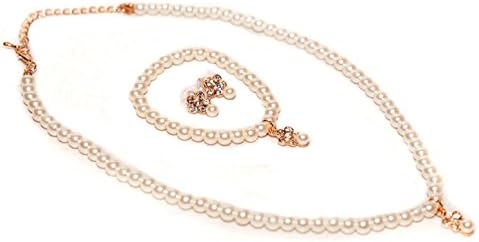STStory USA Acrylic Pearl Jewelry Set [Necklace, Bracelet, Earrings][Daisy/Gold] for Girls