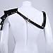 FEESHOW Men's Adjustable One Shoulder Leather Armor Chest Harness Costumes (One Size, Black #2)