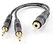 CablesOnline 3.5mm TRRS Female to Dual TRRS Male Stereo 4-Pole Splitter Cable, IP-Y03