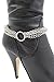 TFJ Women Western Fashion Jewelry Boot Chain Bracelet Silver Metal Bling Turquoise Blue Flower Shoe Charm