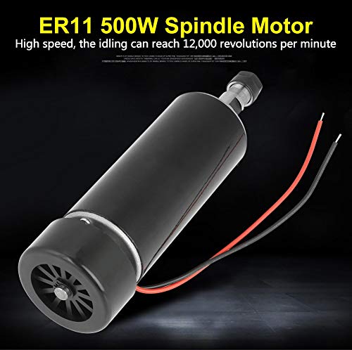 500W Spindle Motor, Cooled CNC Spindle Milling Motor 0.5KW 52MM ER11 cnc Spindle Motor DIY DC 100V For PCB Milling Machine