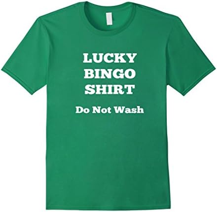 Mens Lucky Bingo Shirt Do Not Wash, Gambler Gambling Tee 2XL Kelly Green