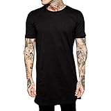 YANWENFANG Hipster Men Hip-Hop Fashion Longline T-Shirt US Size M