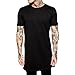 YANWENFANG Hipster Men Hip-hop Fashion Longline T-Shirt US Size M
