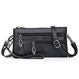 Katloo Leather Small Crossbody Purse Handbag Multi Pocket Bag Wristlet Wallet Clutch