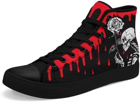 Amazon.com | FIRST DANCE Skull Printed Shoes Men High Top  display picture 3